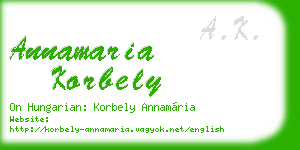 annamaria korbely business card