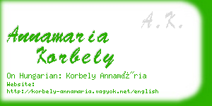 annamaria korbely business card